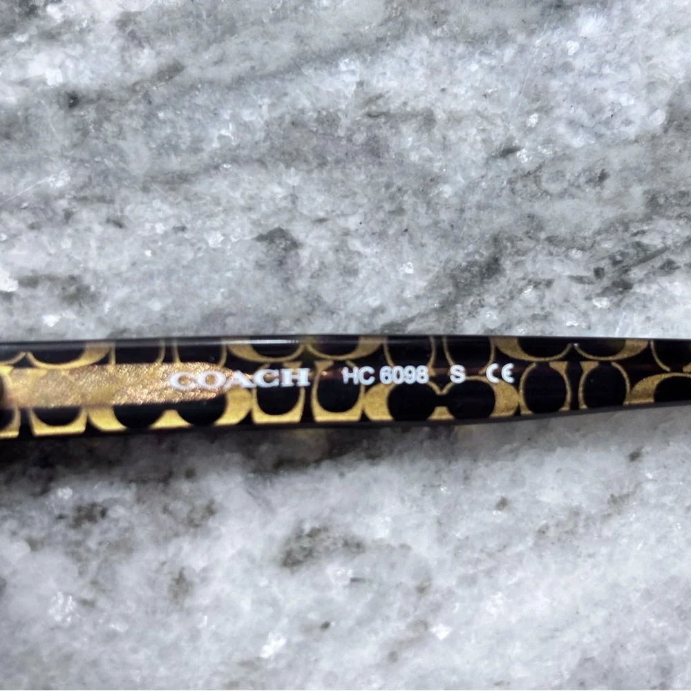 Coach Women's Multicolor Patterned Optical Glasses with Gold Accents